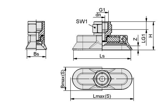 SAOG-S 60x20 NBR-60 G1/4-IG