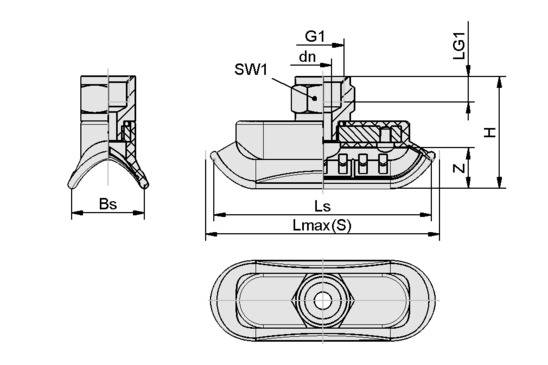 SAOK 70x25 NBR-60 G3/8-IG