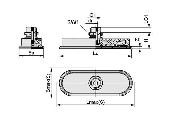SAOF 90x30 NBR-60 G1/4-AG SAOF 90x30 NBR-60 G1/4-AG