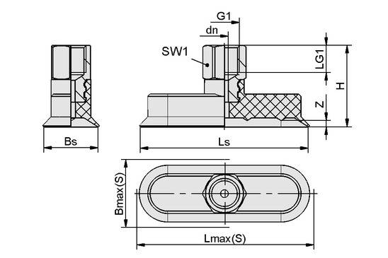 SGON 30x10 NBR-ESD-55 G1/8-IG