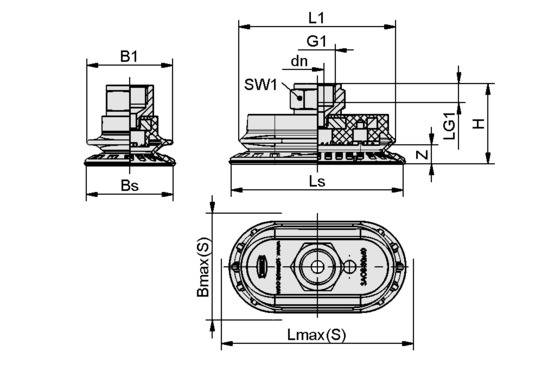 SAOB 110x55 NBR-60 G3/8-IG SAOB 110x55 NBR-60 G3/8-IG