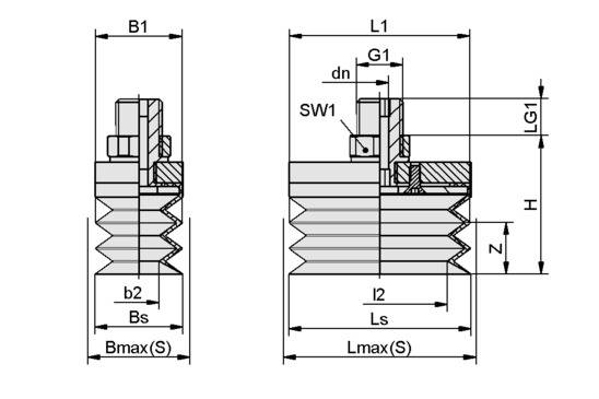 FSGB-R 52x25 NBR-50 G1/4-AG