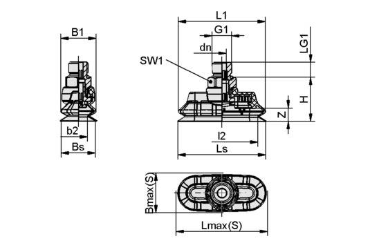 SPOB1f 60x25 SI-55 G1/4-AG
