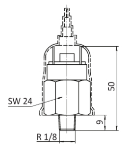 Реле давления нормально закрытое SA-PM11-NC G1/8"