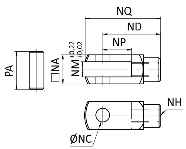 Вилка на шток SC-Y-M10X1.25