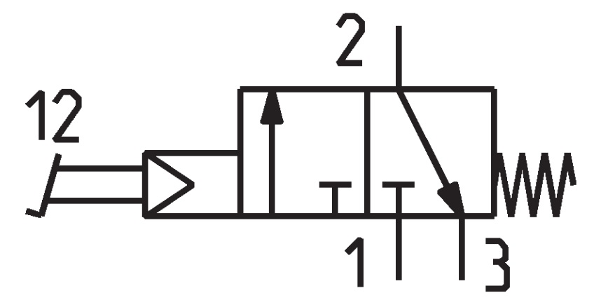 Пневмопедаль SV-K-FS-32-08 G1/4" Схема 3/2