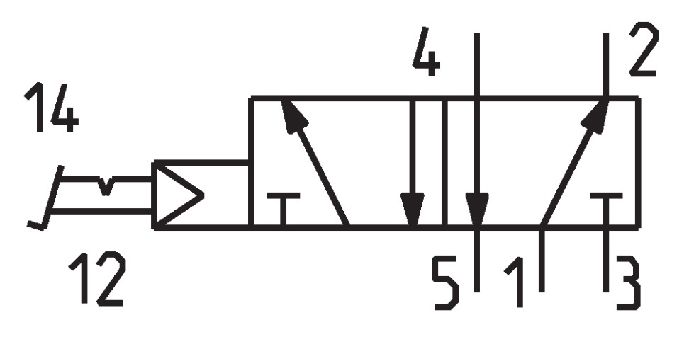 Пневмопедаль SV-K-FS-52-08 G1/4" Схема 5/2