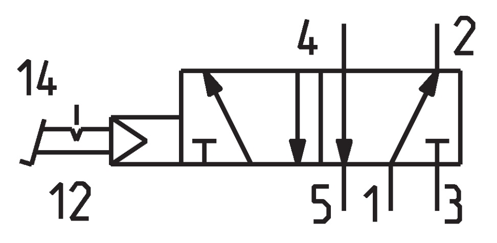 Пневмопедаль SV-K-FS-52-08-L G1/4" Схема 5/2 с фиксацией