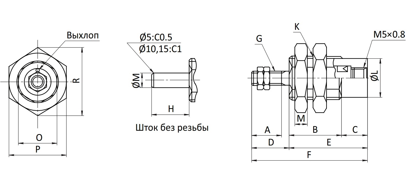 Пневмоцилиндр SC-CP-15х5