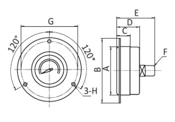 Манометр SA-GF50-10 Ø50 PT1/4" 10 Бар