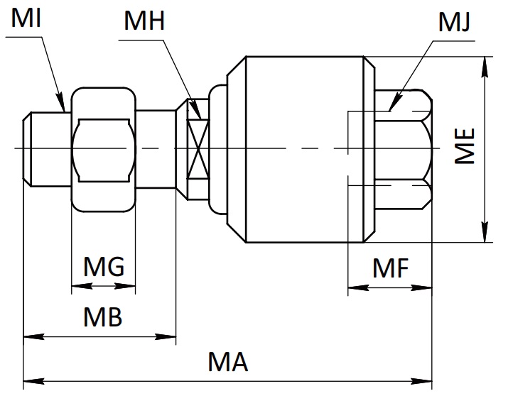 Шаровой шарнир SC-FJ-M10X1.25 Шаровой шарнир SC-FJ-M10X1.25