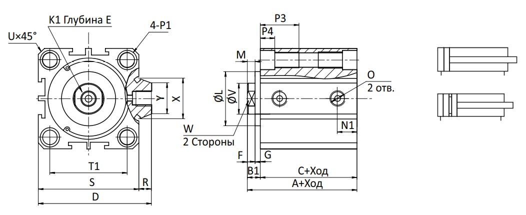 Пневмоцилиндр SC-SDA-25x15