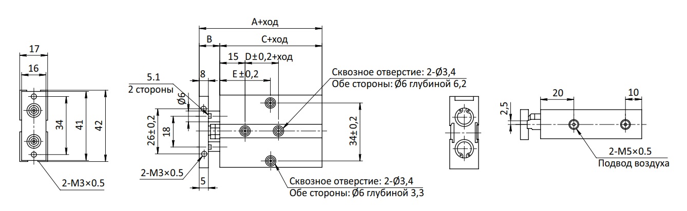 Пневмоцилиндр SC-TN-10x60-S