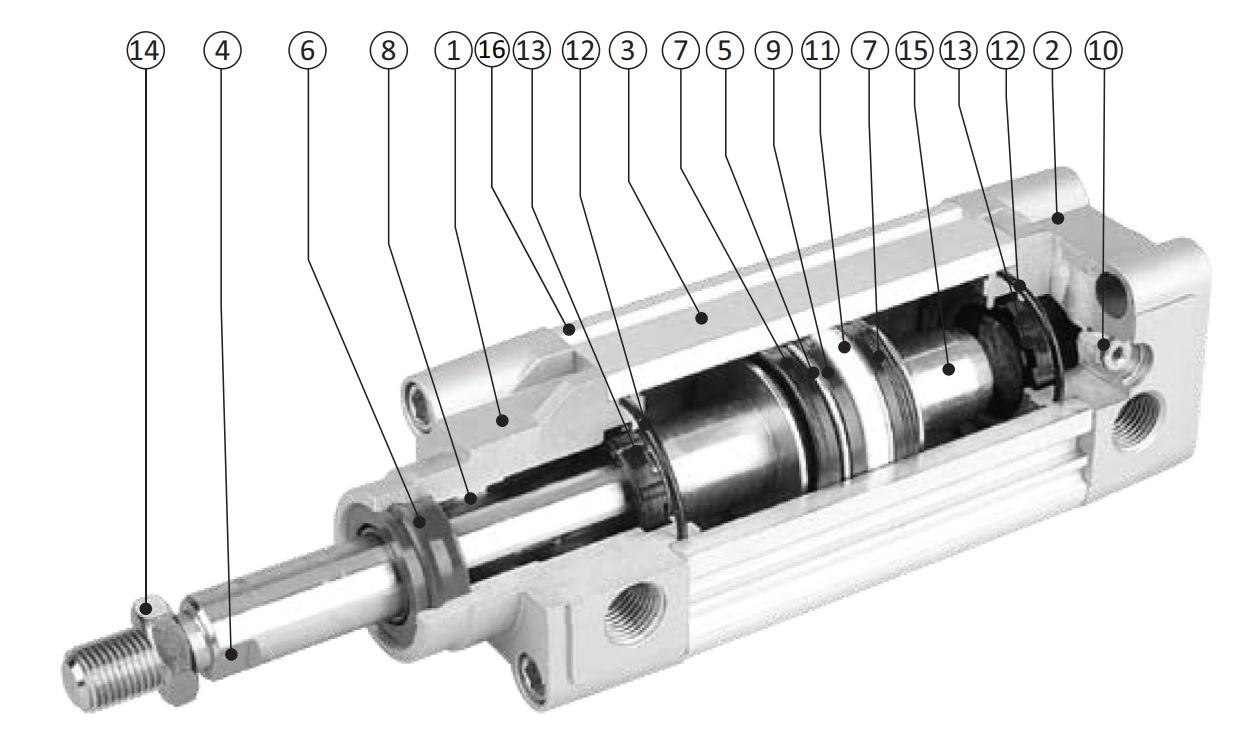 Пневмоцилиндр SC-SWR-32x60-S