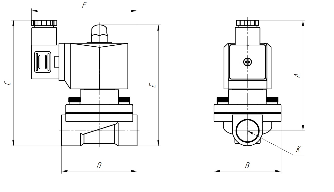 Клапан SV-ZS22-ES-22NC-20-DC24V G3/4" Схема 2/2NC Клапан SV-ZS22-ES-22NC-20-DC24V G3/4" Схема 2/2NC