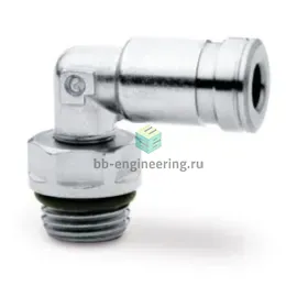 H8522 8-3/8-V CAMOZZI - Штуцер угловой с нар. резьбой цанговый G3/8-8 мм, изображение 1