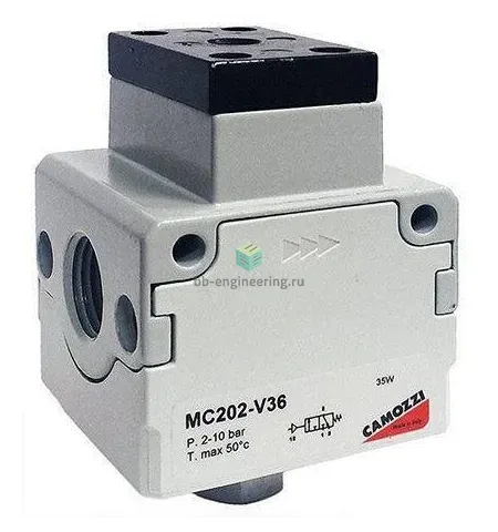 MC104-V36 CAMOZZI - Отсечной клапан пневм. упр., G1/4, 3/2 НЗ, изображение 1