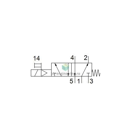 VUVG-L10-M52-MT-M5-1P3 574351 FESTO - Распределитель электр. упр., 5/2 моност., M5, 24 VDC, изображение 2