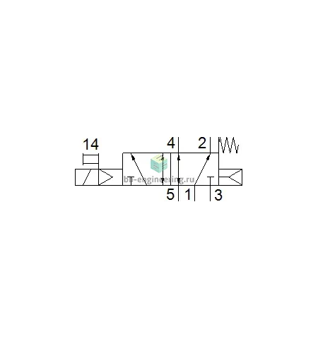 VUVG-L10-M52-RT-M7-1R8L 574221 FESTO - Распределитель электр. упр., 5/2 моност., M7, 24 VDC, изображение 2