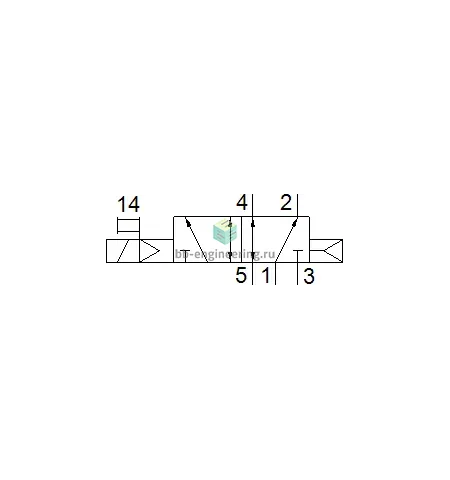 VUVG-L14-M52-AT-G18-1P3 566499 FESTO - Распределитель электр. упр., 5/2 моност., G1/8, 24 VDC, изображение 2
