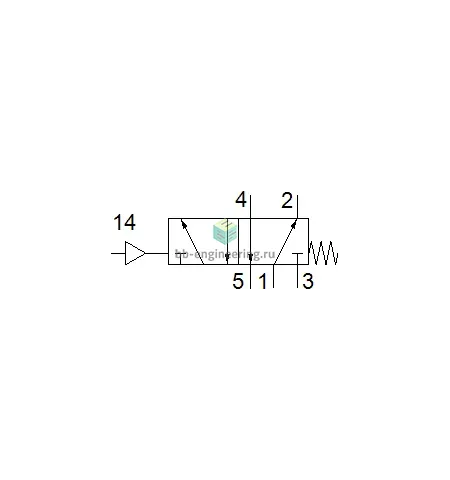 VL-5-1/4-B 14294 FESTO - Распределитель пневм. упр., 5/2 моност., G1/4, изображение 2