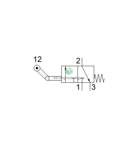 L-3-M5 3628 FESTO - Распределитель с роликовым рычагом, 3/2 НЗ, M5, изображение 2