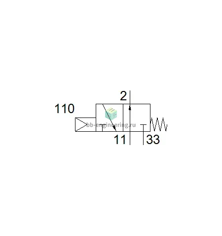 SVOS-3-1/8 10191 FESTO - Распределитель для панельного монтажа механ. упр., 3/2 НО, G1/8, изображение 2