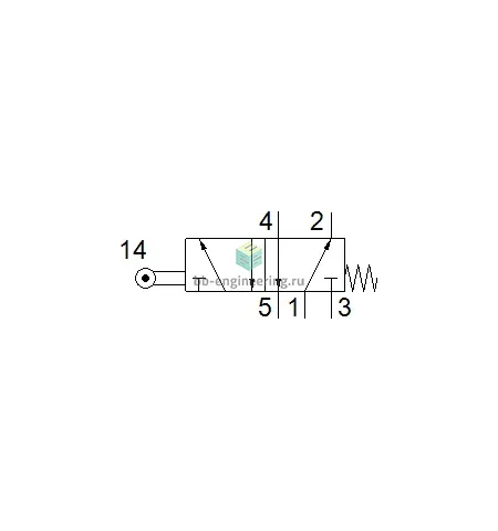 R-5-1/4-B 8996 FESTO - Распределитель с роликовым рычагом, 5/2 моност., G1/4, изображение 2