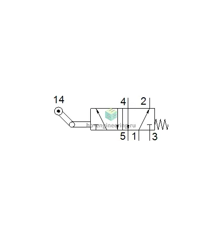 L-5-1/4-B 8993 FESTO - Распределитель с роликовым рычагом, 5/2 моност., G1/4, изображение 2