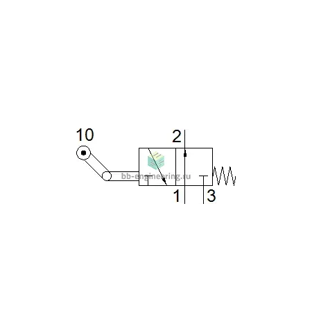 LO-3-1/4-B 8989 FESTO - Распределитель с роликовым рычагом, 3/2 НО, G1/4, изображение 2