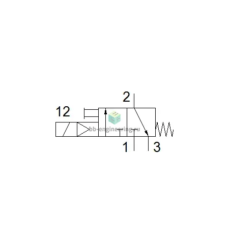 MCH-3-1/4 2200 FESTO - Распределитель электр. упр., 3/2 НЗ, G1/4, без катуш., изображение 2