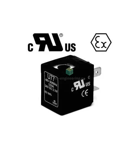 U7JEX CAMOZZI - Катушка электромагнитная 220 V AC, 3.5 VA, 22 мм, Ø10.3 мм, EX NA, DIN B 11 мм, изображение 1