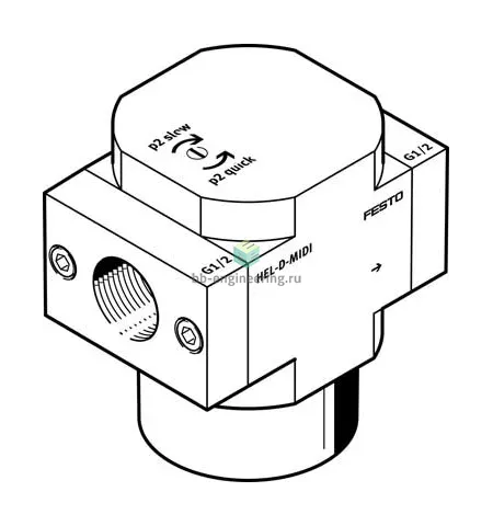 HEL-3/4-D-MIDI 165081 FESTO - Клапан плавного пуска пневм. упр., G3/4, 2/2 НЗ, изображение 1
