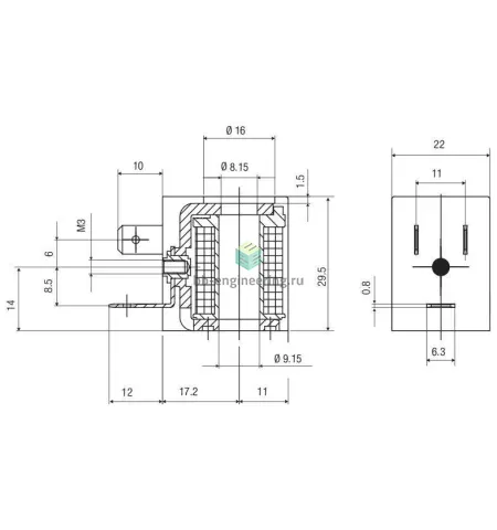 SOLU1 110 A 2 000 AIGNEP - Катушка электромагнитная 110 V AC, 5 VA, 22 мм, Ø9.2 мм, DIN B 11 мм, изображение 2