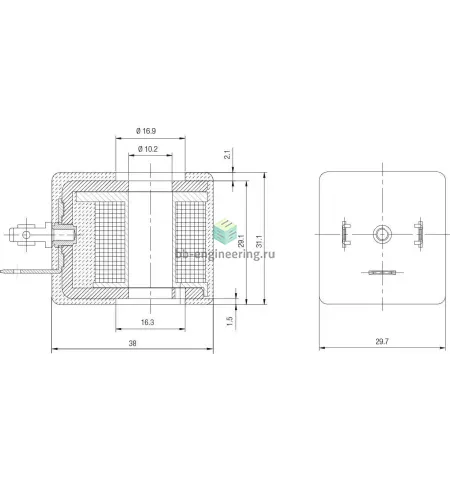 SOL11 110 A 9 000 AIGNEP - Катушка электромагнитная 110 V AC, 11 VA, 30 мм, Ø10.2 мм, DIN A 18 мм, изображение 2