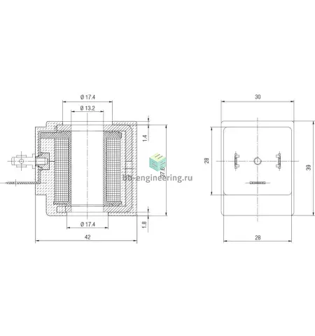 SOL20 220 A A 000 AIGNEP - Катушка электромагнитная 220 V AC, 14 VA, 30 мм, Ø13.2 мм, DIN A 18 мм, изображение 2