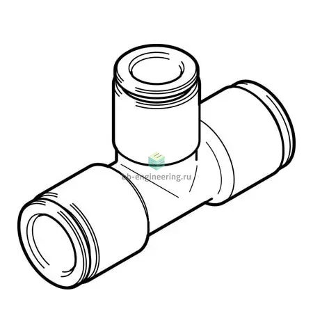 NPQH-T-Q10-Q8-P10 578388 FESTO - Тройник T-образный редуцирующий цанговый 10-8 мм, изображение 1