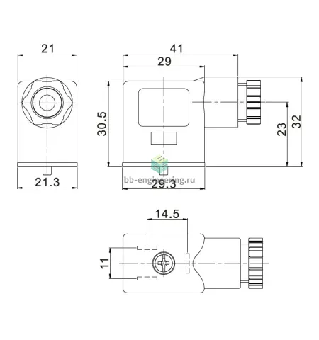 DB-D1JELR EMC - Разъем с индикацией DIN 43650, тип B 11 мм, 3-пин, 12-48 V DC, изображение 2