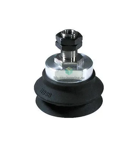 ZPT50HBN-B10 SMC - Присоска вакуумная круглая сильфон 1.5 гофра, 50 мм, резина NBR, M10, изображение 1